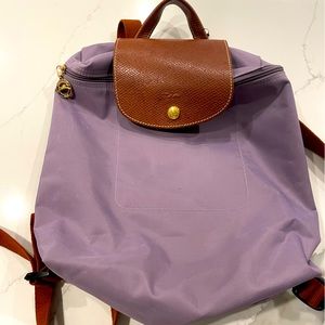 Purple longchamp backpack